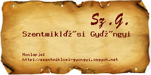 Szentmiklósi Gyöngyi névjegykártya