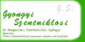 gyongyi szentmiklosi business card
